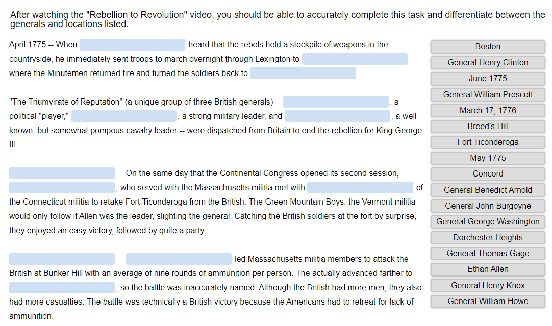 Revolution Video Notes